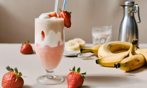 cóctel sin licor Smoothie de Fresa y Plátano